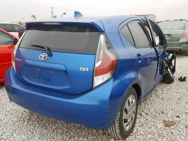 JTDKDTB38F1110996 - 2015 TOYOTA PRIUS C BLUE photo 4