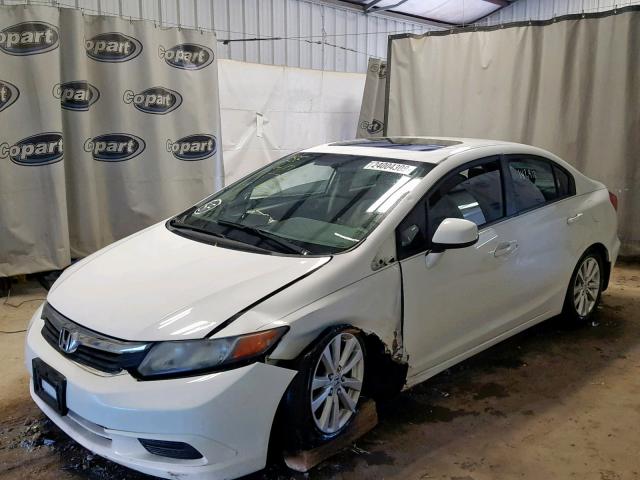 19XFB2F93CE010698 - 2012 HONDA CIVIC EXL WHITE photo 2