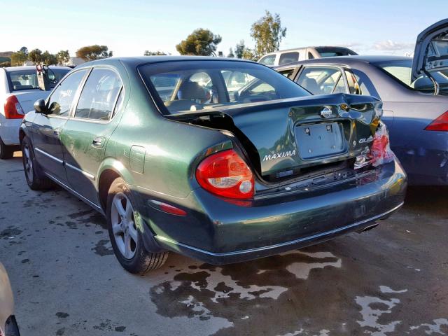 JN1CA31D2YT541027 - 2000 NISSAN MAXIMA GLE Зеленый фото 3
