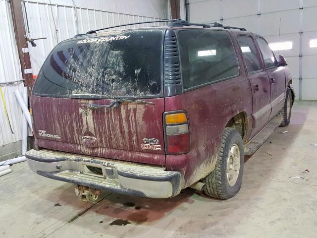 1GKFK16Z34J240177 - 2004 GMC YUKON XL K MAROON photo 4