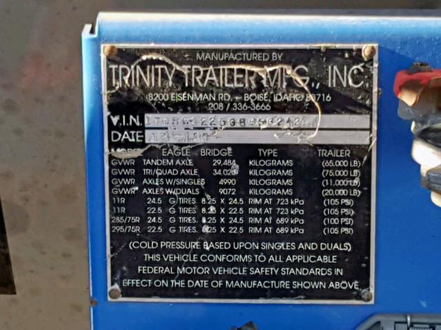 1T9SC4225GB656242 - 2016 TRIT TRAILER SILVER photo 10