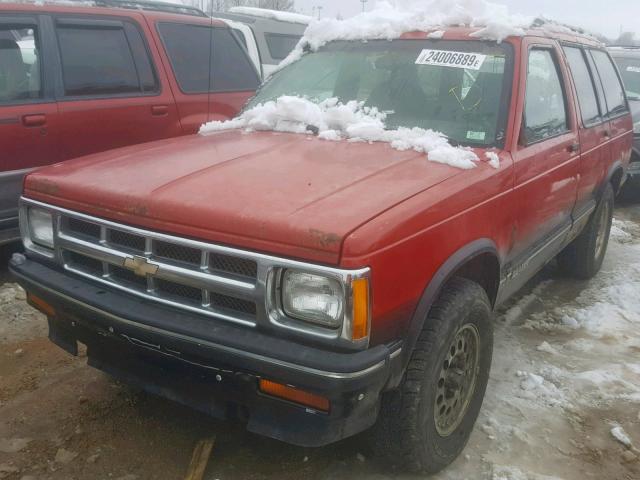 1GNDT13W3R2126957 - 1994 CHEVROLET BLAZER S10 RED photo 2