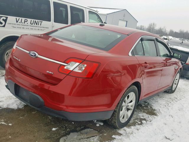 1FAHP2EW7CG106129 - 2012 FORD TAURUS SEL RED photo 4