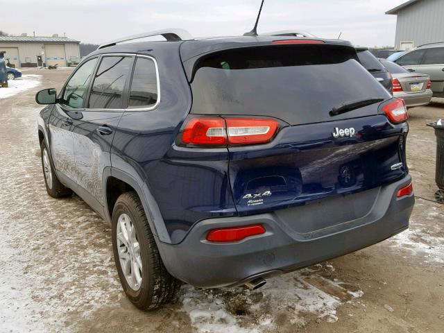 1C4PJMCB3EW175539 - 2014 JEEP CHEROKEE L BLUE photo 3