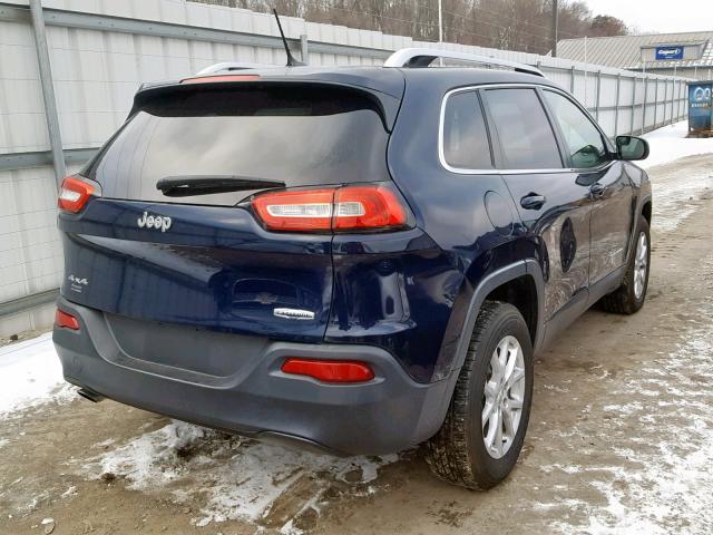 1C4PJMCB3EW175539 - 2014 JEEP CHEROKEE L BLUE photo 4