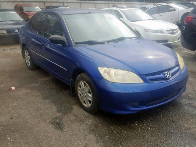 1HGES16314L008427 - 2004 HONDA CIVIC DX V BLUE photo 1