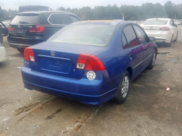 1HGES16314L008427 - 2004 HONDA CIVIC DX V BLUE photo 4