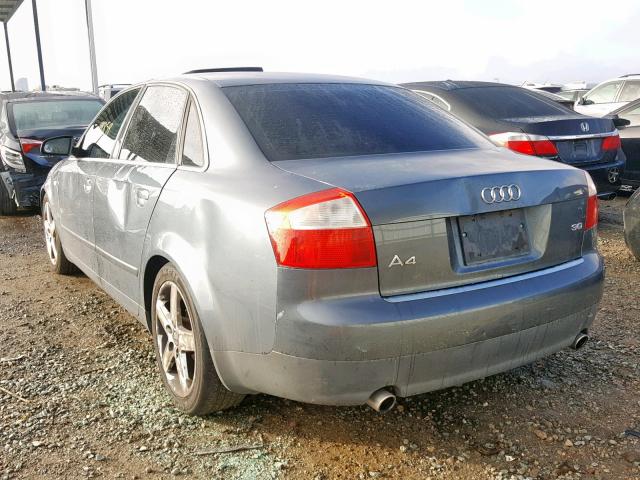 WAUJT68EX3A281279 - 2003 AUDI A4 3.0 GRAY photo 3