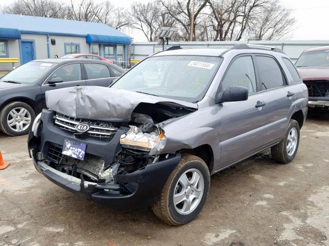 KNDJF724987497001 - 2008 KIA SPORTAGE L GRAY photo 2