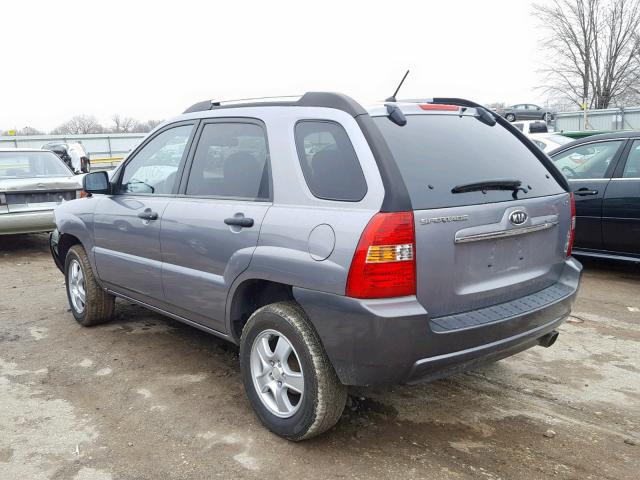 KNDJF724987497001 - 2008 KIA SPORTAGE L GRAY photo 3