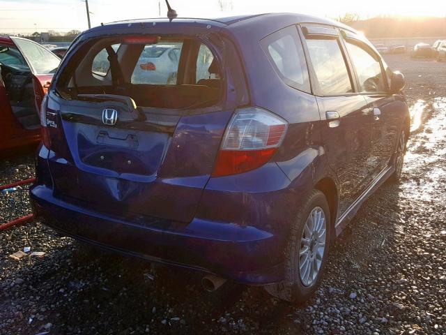 JHMGE8H54DC075415 - 2013 HONDA FIT SPORT BLUE photo 4