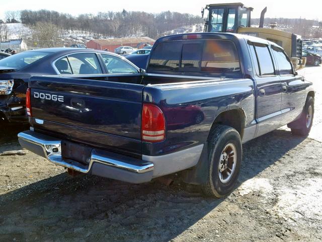 1B7GL2AX3YS646551 - 2000 DODGE DAKOTA QUA BLUE photo 4