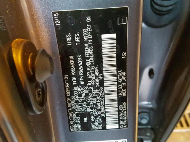 JTJBM7FXXG5132588 - 2016 LEXUS GX GRAY photo 10