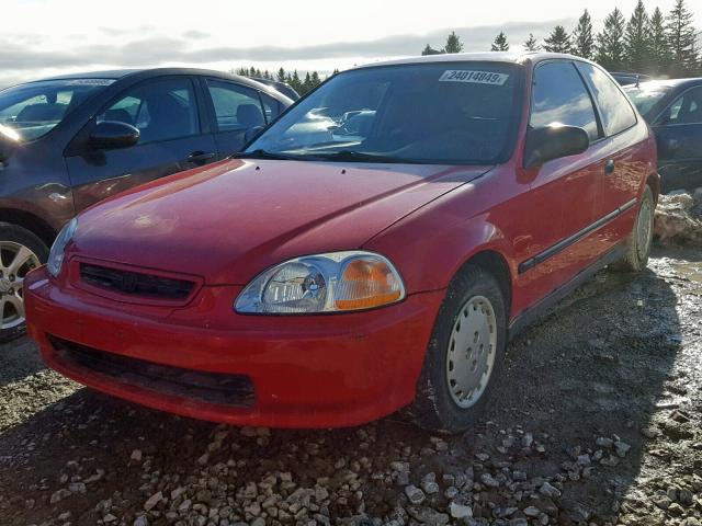 2HGEJ6435VH004205 - 1997 HONDA CIVIC CX RED photo 2