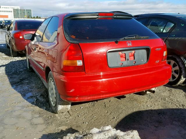 2HGEJ6435VH004205 - 1997 HONDA CIVIC CX RED photo 3