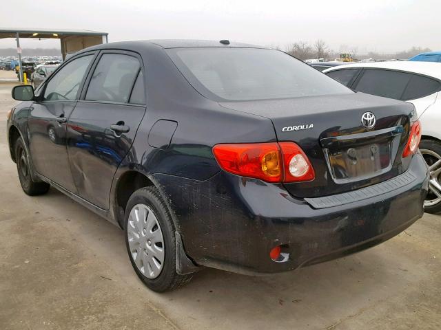 1NXBU4EE4AZ308044 - 2010 TOYOTA COROLLA BA BLACK photo 3