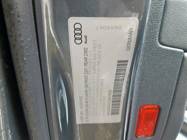 WAUKMAF42JN010530 - 2018 AUDI A4 ULTRA P GRAY photo 10