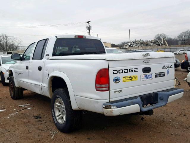 1B7GG2AN11S173872 - 2001 DODGE DAKOTA QUA WHITE photo 3