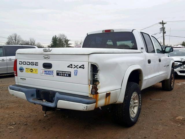 1B7GG2AN11S173872 - 2001 DODGE DAKOTA QUA WHITE photo 4