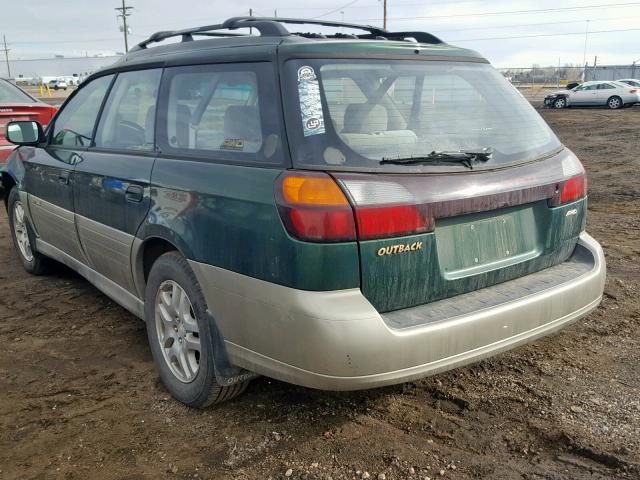 4S3BH665927650902 - 2002 SUBARU LEGACY OUT GREEN photo 3