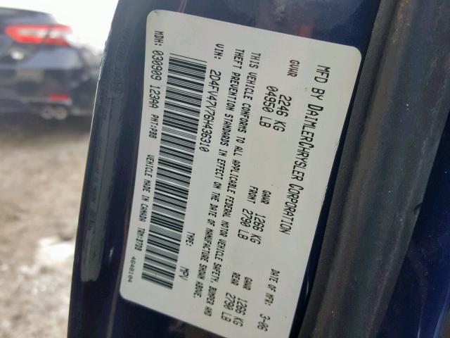 2D4FV47V76H436310 - 2006 DODGE MAGNUM SXT BLUE photo 10