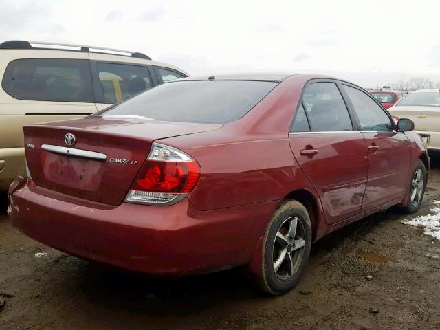 4T1BE32K75U433854 - 2005 TOYOTA CAMRY LE RED photo 4