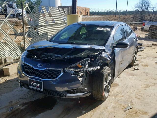 KNAFZ4A86F5378604 - 2015 KIA FORTE EX GRAY photo 2