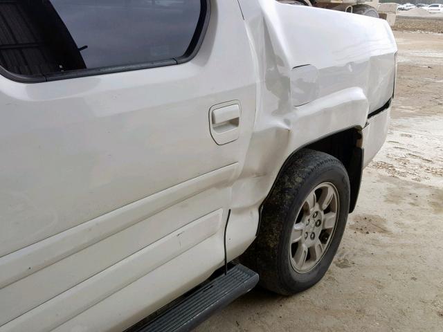 2HJYK165X6H512094 - 2006 HONDA RIDGELINE WHITE photo 9