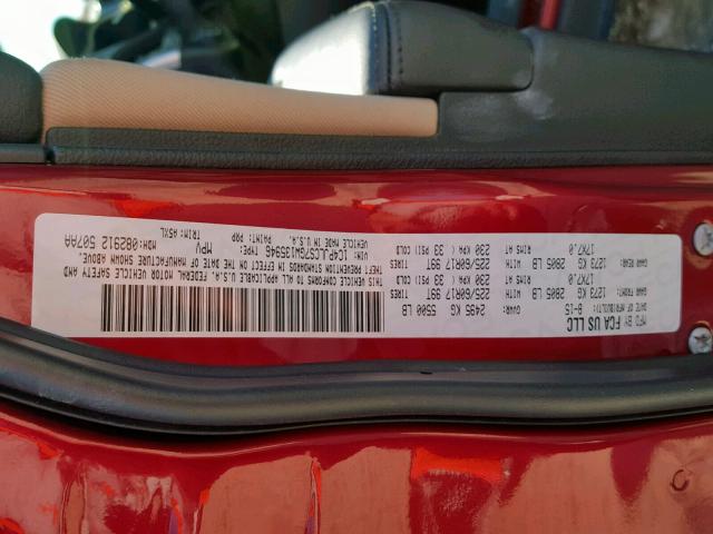 1C4PJLCS7GW135946 - 2016 JEEP CHEROKEE L RED photo 10