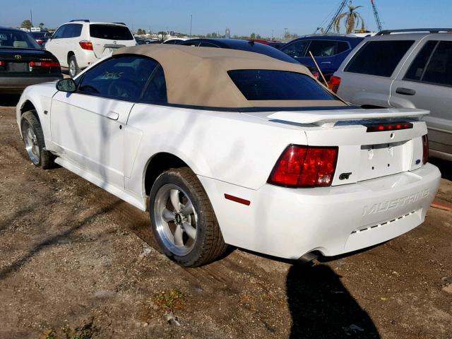 1FAFP45X72F128714 - 2002 FORD MUSTANG GT WHITE photo 3