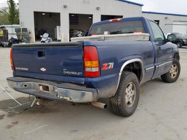 1GCEK14T0XZ114922 - 1999 CHEVROLET SILVERADO BLUE photo 4