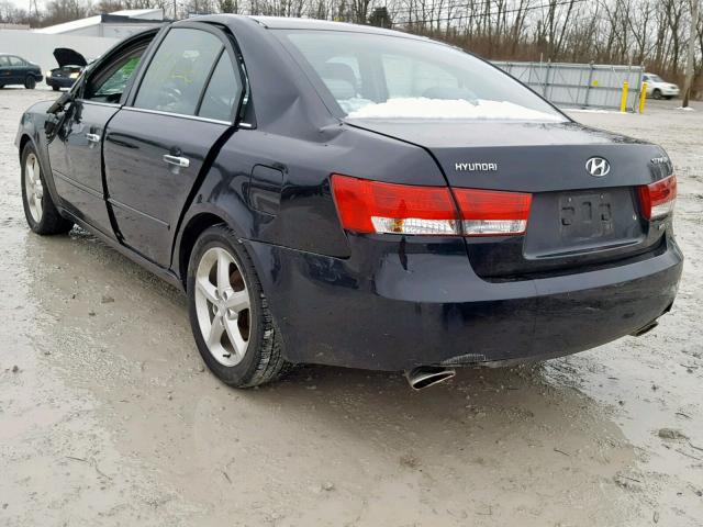 5NPEU46F66H009472 - 2006 HYUNDAI SONATA GLS BLACK photo 3