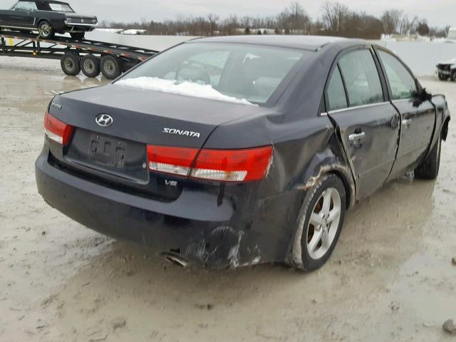 5NPEU46F66H009472 - 2006 HYUNDAI SONATA GLS BLACK photo 4