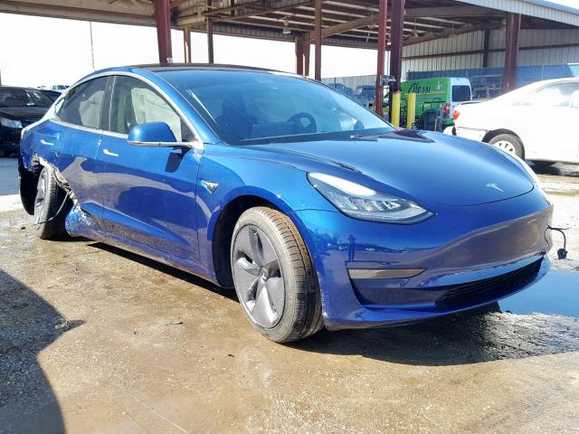 5YJ3E1EA7JF005480 - 2018 TESLA MODEL 3 BLUE photo 1