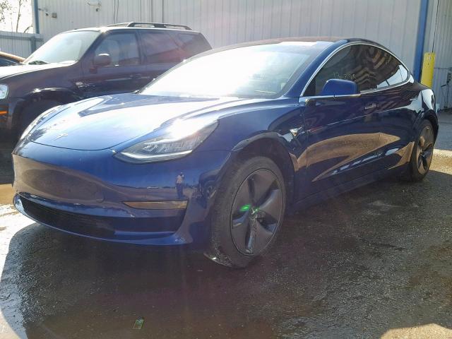 5YJ3E1EA7JF005480 - 2018 TESLA MODEL 3 BLUE photo 2