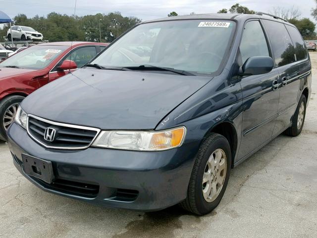 5FNRL18904B093715 - 2004 HONDA ODYSSEY EX BLUE photo 2