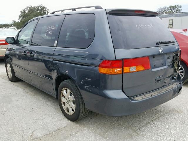 5FNRL18904B093715 - 2004 HONDA ODYSSEY EX BLUE photo 3