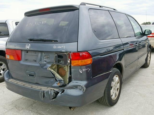 5FNRL18904B093715 - 2004 HONDA ODYSSEY EX BLUE photo 4