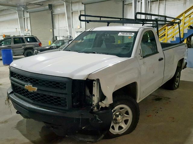 1GCNKPEC5EZ389149 - 2014 CHEVROLET SILVERADO WHITE photo 2