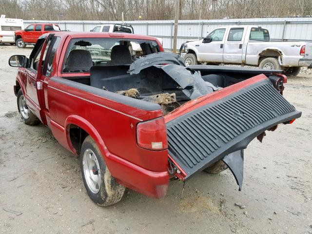 1GTCS19W018125300 - 2001 GMC SONOMA BURGUNDY photo 3