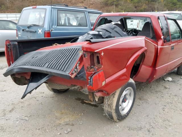 1GTCS19W018125300 - 2001 GMC SONOMA BURGUNDY photo 9