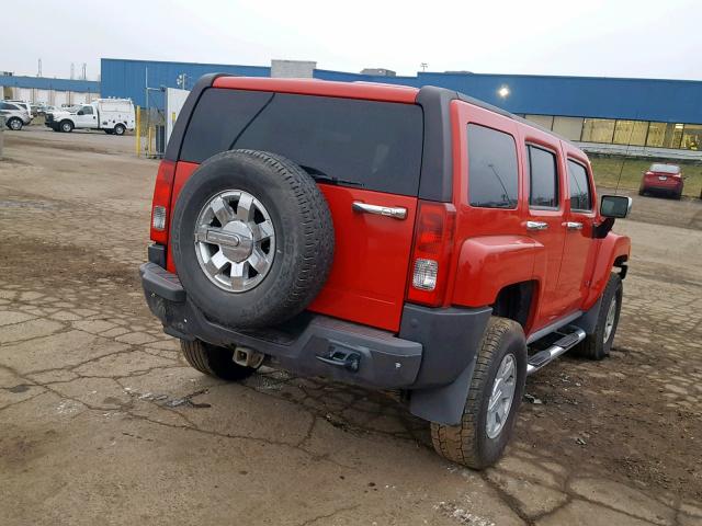 5GTDN13E078151229 - 2007 HUMMER H3 RED photo 4