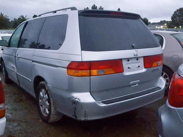 2HKRL186X2H544587 - 2002 HONDA ODYSSEY EX GRAY photo 3