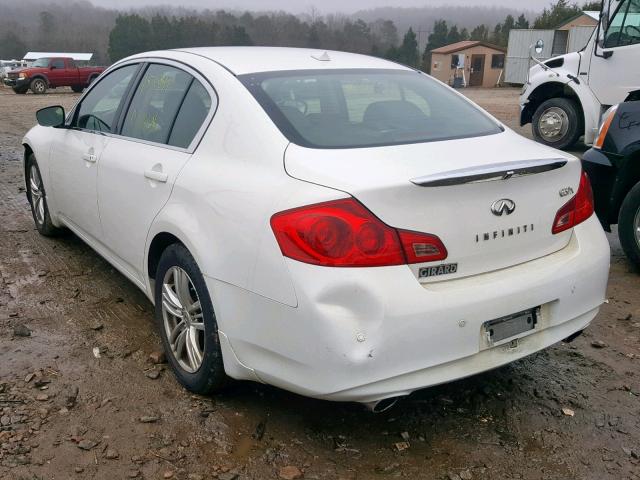 JN1CV6AR8AM461846 - 2010 INFINITI G37 WHITE photo 3