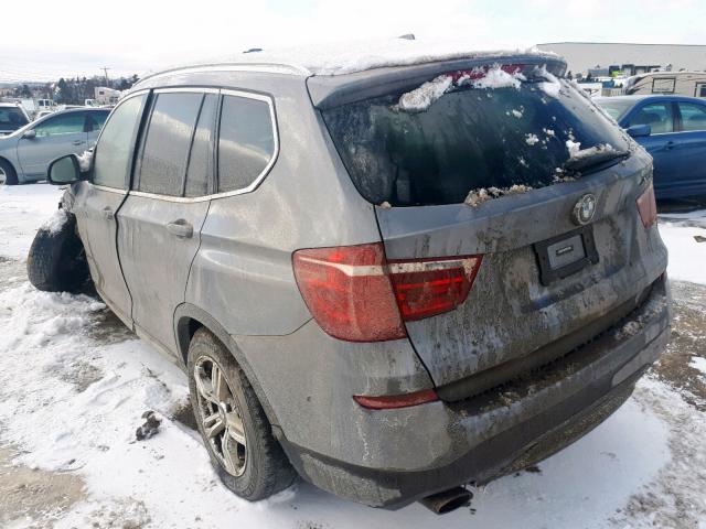 5UXWY3C56F0E97173 - 2015 BMW X3 XDRIVE2 GRAY photo 3