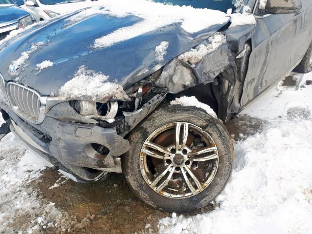 5UXWY3C56F0E97173 - 2015 BMW X3 XDRIVE2 GRAY photo 9