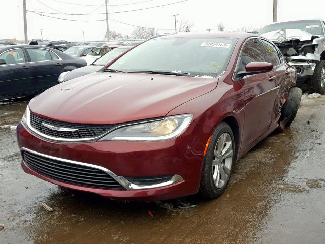 1C3CCCAB3FN670194 - 2015 CHRYSLER 200 LIMITE MAROON photo 2