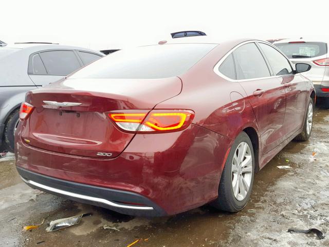 1C3CCCAB3FN670194 - 2015 CHRYSLER 200 LIMITE MAROON photo 4