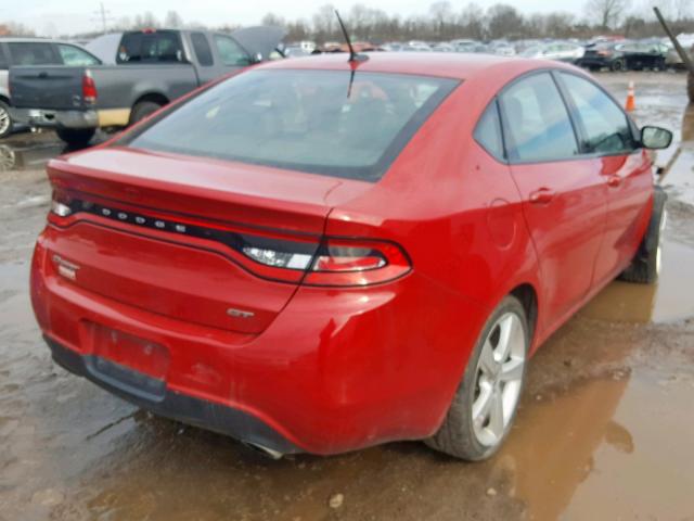 1C3CDFEB7FD194241 - 2015 DODGE DART GT RED photo 4