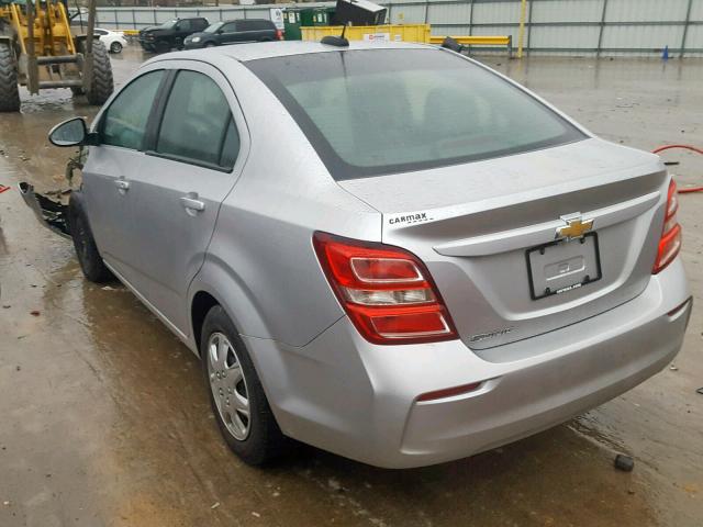 1G1JB5SH5H4103796 - 2017 CHEVROLET SONIC LS SILVER photo 3